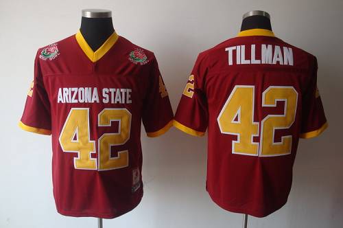Sun Devils #42 Pat Tillman Red Stitched Youth NCAA Jersey - Click Image to Close